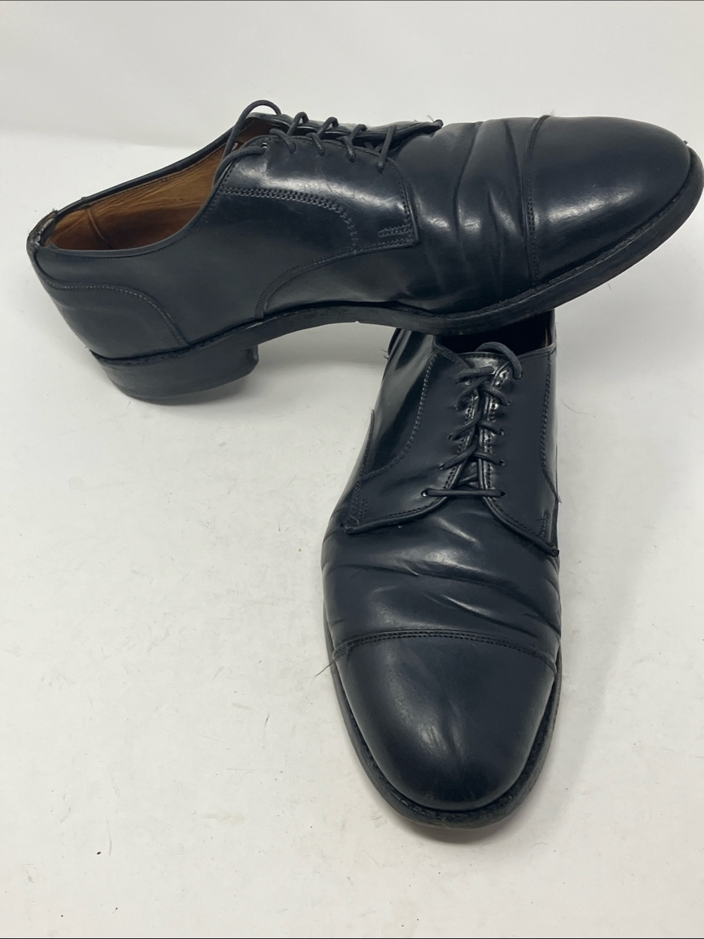 Allen Edmonds Fairgate Black Leather Derby Shoes Men's Size 13 D 1311 Cap Toe 